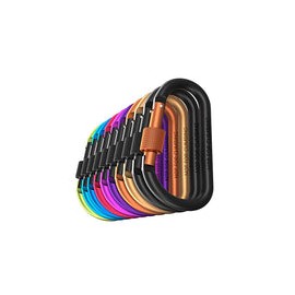 Carago Mosquetones con puerta de tornillo, paquete de 10 mosquetones de senderismo con barra de aluminio de 7,5 mm de diámetro 