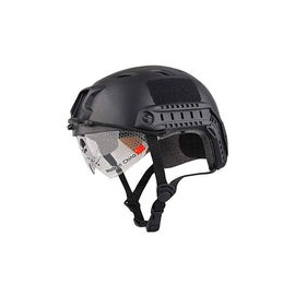 Casco de airsoft, cascos protectores de airsoft, equipo de protección de paintball, casco rápido tipo PJ con gafas, casco tácti