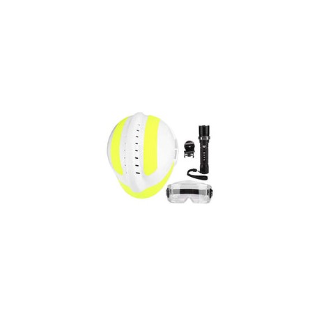 Casco de casco duro para rescate de emergencia, equipo de protección personal, faro y gafas con faro