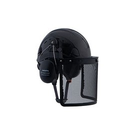 Casco de motosierra forestal, casco arborista con visera de malla, protector facial y orejeras, protección para los oídos, somb