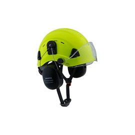 Casco de motosierra forestal, casco arborista con visera y orejeras, protección auditiva, OSHA, sombrero duro de seguridad, par