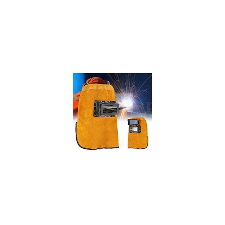 Casco de soldadura transpirable con lente, Máscara de casco de soldadura de cuero Lente de filtro de oscurecimiento automático 
