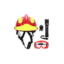 Cascos de Seguridad, Casco de Protección de Bombero Antiimpacto de Rescate con Faro Y Gafas, Cascos de Seguridad de Rescate Pro