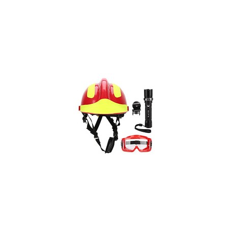 Cascos de Seguridad, Casco de Protección de Bombero Antiimpacto de Rescate con Faro Y Gafas, Cascos de Seguridad de Rescate Pro