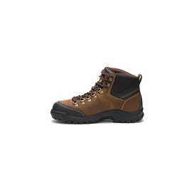 Cat Footwear Botas de trabajo impermeables con puntera suave para hombre, Marrón real, 9.5 US