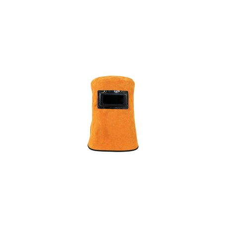 Casquillo de soldadura, capucha de soldadura Casco de cuero resistente al calor con lente de filtro con cuello con cuello de pr