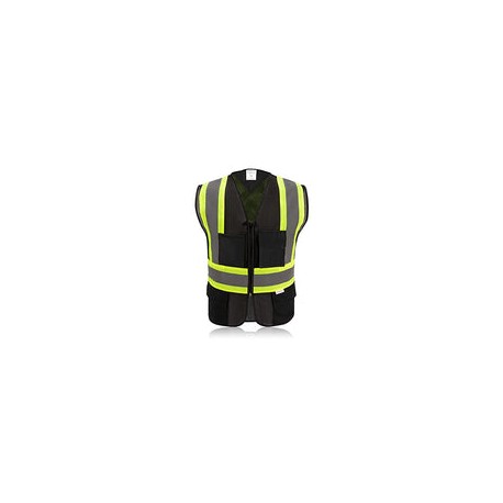 Chaleco de seguridad reflectante de alta visibilidad ropa de trabajo con cierre transpirable tela de malla