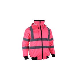 Chaqueta de seguridad reflectante de alta visibilidad, ropa de trabajo, ANSI, impermeable, forro acolchado, chaqueta ligera par