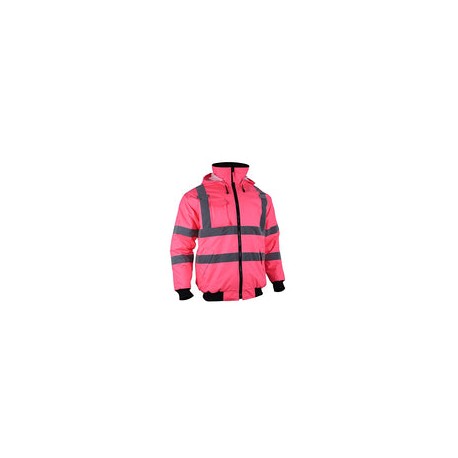 Chaqueta de seguridad reflectante de alta visibilidad, ropa de trabajo, ANSI, impermeable, forro acolchado, chaqueta ligera par