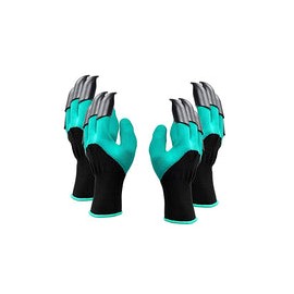 Chargenyang 2 pares de guantes de jardín, guantes de trabajo de jardinería con garras resistentes rápidos y fáciles de cavar y 