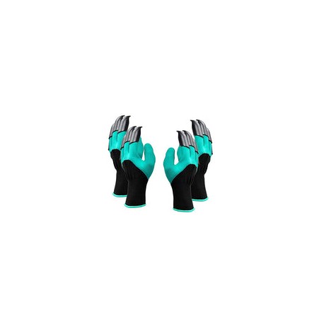 Chargenyang 2 pares de guantes de jardín, guantes de trabajo de jardinería con garras resistentes rápidos y fáciles de cavar y 