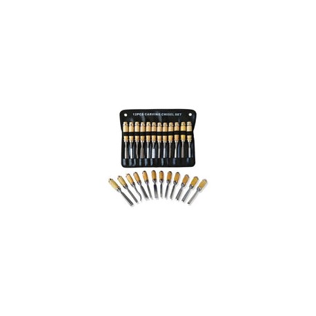 Cincel Formon Juego Madera Gubia Carpintero Tallado 12pzs