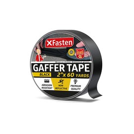 Cinta adhesiva profesional XFasten, 2 pulgadas x 60 yardas (5,08cm x 54,86m) (Negro)