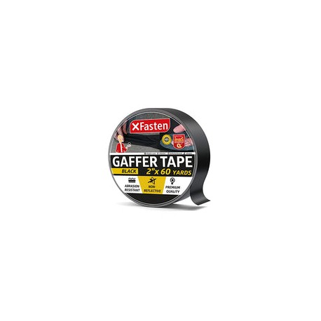 Cinta adhesiva profesional XFasten, 2 pulgadas x 60 yardas (5,08cm x 54,86m) (Negro)