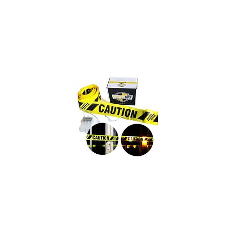 Cinta de precaución LED con luces LED intermitentes incorporadas, cinta de barricada para máxima visibilidad día o noche, 30 pi