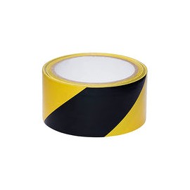 Cinta de seguridad / precaución de color negro brillante + amarillo Cinta de advertencia y peligro de alta visibilidad con adh