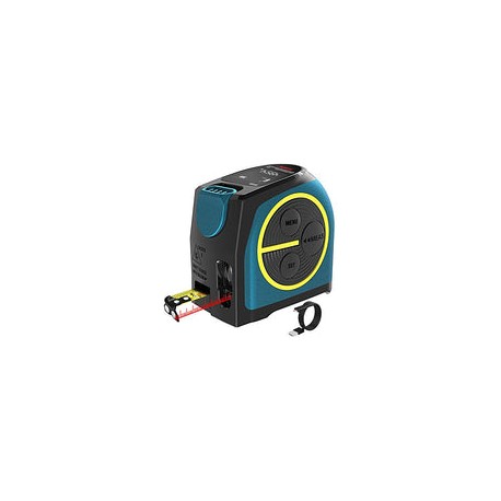 Cinta métrica láser 2 en 1, medición láser silenciosa de 40 m, pantalla LCD de color recargable USB, distancia de medición, imp