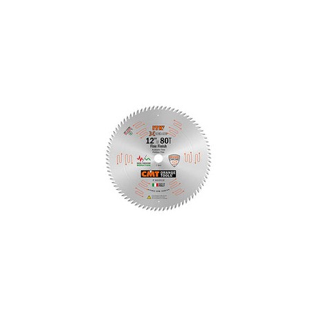 CMT 252.072.12 ITK Hoja de sierra de corte fino industrial, 12 pulgadas x 72 dientes 1 FTG+2 ATB Grind con orificio de 1 pulgad