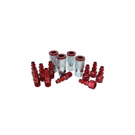 ColorFit by Milton - Kit de acoplador y enchufe - (estilo M, rojo) - 1/4" NPT, (14 piezas) - S-314MKIT