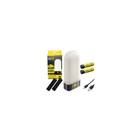 COMBO: NITECORE LR60 280 Lumen USB Rechargeable Pocket Camping Lantern w/ 2x NL1835HP 3500mAh Batteries and Eco-Sensa USB Cable