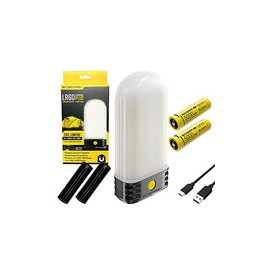 COMBO: NITECORE LR60 280 lúmenes USB recargable linterna de camping con 2 baterías NL2150HPR 5000mAh y cable USB Eco-Sensa