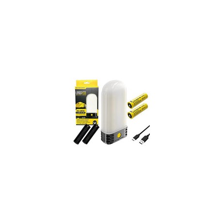COMBO: NITECORE LR60 280 lúmenes USB recargable linterna de camping con 2 baterías NL2150HPR 5000mAh y cable USB Eco-Sensa