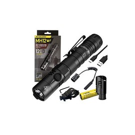 Combo: Nitecore MH12 V2 C-ree XP-L2 V6 Linterna LED -1200 lúmenes - Batería (incluida) con interruptor de presión RSW3 y montaj
