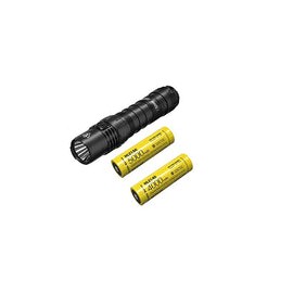 Combo: NITECORE MH12S USB-C - Linterna recargable de 1800 lúmenes con batería extra NL2140 de 4000 mAh y cable USB Eco-Sensa in