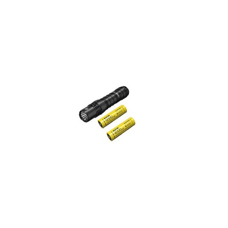 Combo: NITECORE MH12S USB-C - Linterna recargable de 1800 lúmenes con batería extra NL2140 de 4000 mAh y cable USB Eco-Sensa in