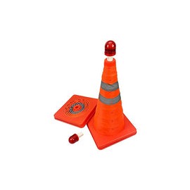 Cono De Tráfico Con Luz LED, Cono De Seguridad Altura 70 Cm Pieza De Señalización Emergencia Pilón De Seguridad Con Rayas Refle