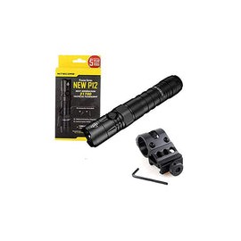 Combo: Nitecore Nueva linterna LED P12 Vers - C-ree XP-L HD V6-1200 lúmenes con montaje desplazado y llave inglesa