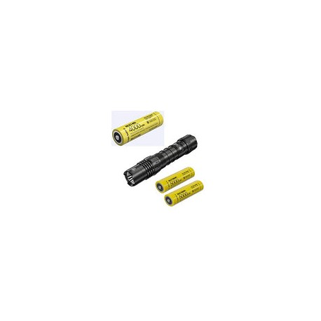 Combo: NITECORE P10i - Linterna ultra compacta recargable tipo C - 1800 lúmenes - con 2 celdas de capacidad extra NL2150HPi 500