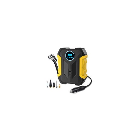 Compresor de aire digital para bomba automática de coche, inflador de neumáticos portátil con luz LED CC 12 V