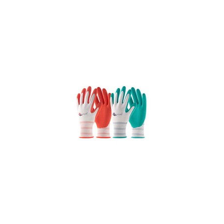 Cooljob - Guantes de jardinería para mujer, 10 pares de guantes de jardín con revestimiento de goma transpirables, guantes de t
