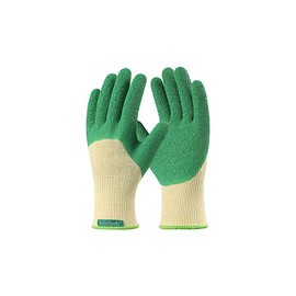 COOLJOB Guantes de trabajo con revestimiento de látex arrugado, guantes de trabajo de látex texturizados con agarre firme, verd