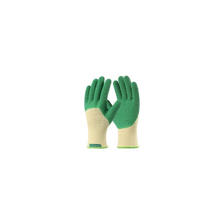 COOLJOB Guantes de trabajo con revestimiento de látex arrugado, guantes de trabajo de látex texturizados con agarre firme, verd