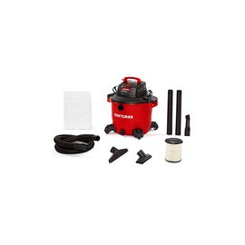 Craftsman CMXEVBE17595 aspiradora húmedo y seco de 16 galones de 6.5 Picos, aspiradora Resistente con Accesorios, Rojo